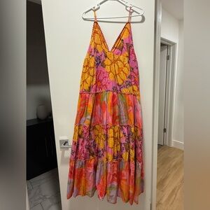 Farm Rio Mixed Pink Prints Maxi Dress